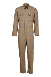 Lapco Mens TecaSafe 5oz FR Deluxe 2.0 Coverall - Khaki FR,flame,fire,resistant,men,mens,boy,boys,blues,coverall,coveralls,overalls,overall,work,onesie,light,khaki,tan,beige,brown