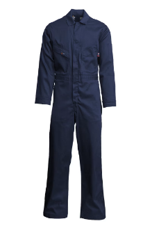 Lapco Mens 7oz. 100% Cotton FR Deluxe Coverall - Navy FR,flame,fire,resistant,men,mens,boy,boys,blues,coverall,coveralls,overalls,overall,work,onesie,dark,blue,navy,midnight,indigo