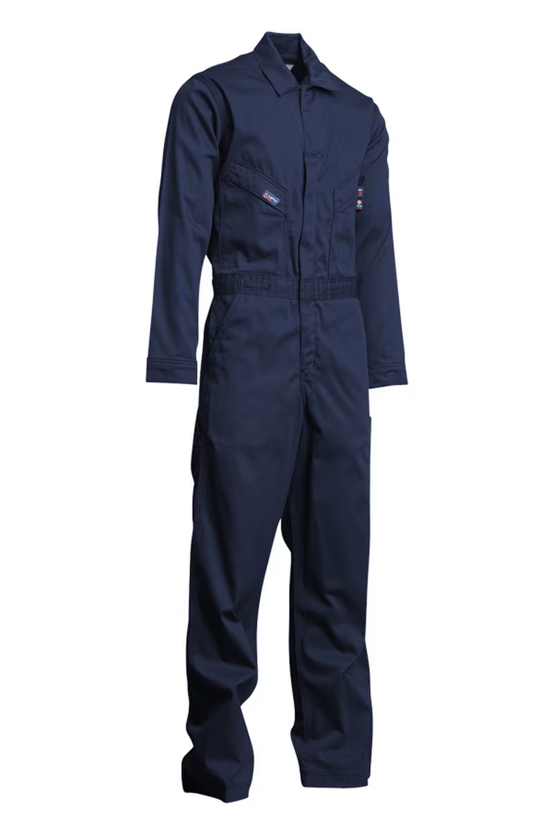 Lapco Mens 7oz. 100% Cotton FR Deluxe Coverall - Navy - CVFRD7NY-