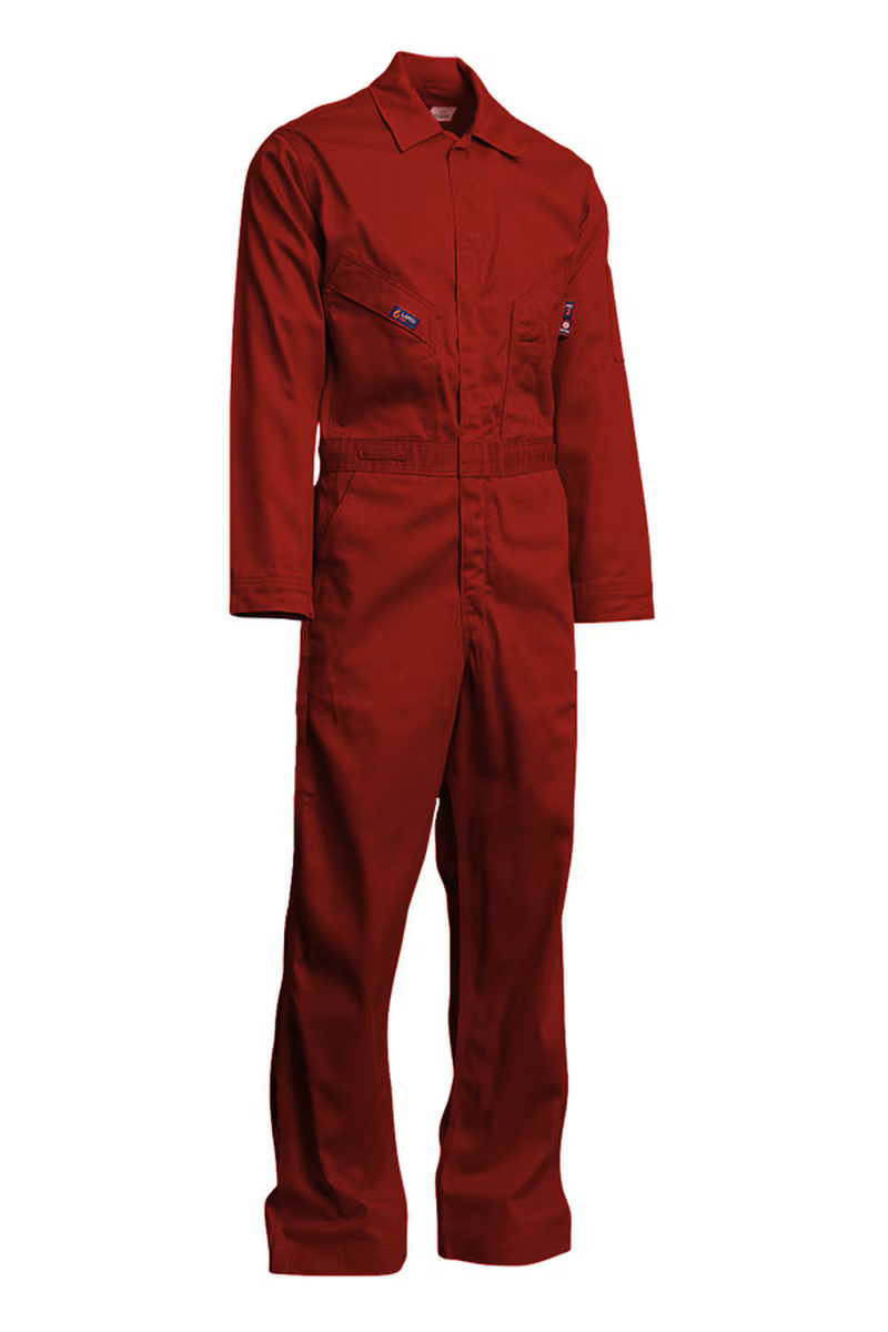 Lapco Mens 7oz. 100% Cotton FR Deluxe Coverall - Red - CVFRD7RD-
