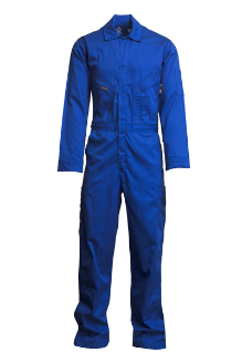Lapco Mens 7oz. 100% Cotton FR Deluxe Coverall - Royal Blue FR,flame,fire,resistant,men,mens,boy,boys,blues,coverall,coveralls,overalls,overall,work,onesie,light,blue,royal,deep,ocean,vibrant,bright