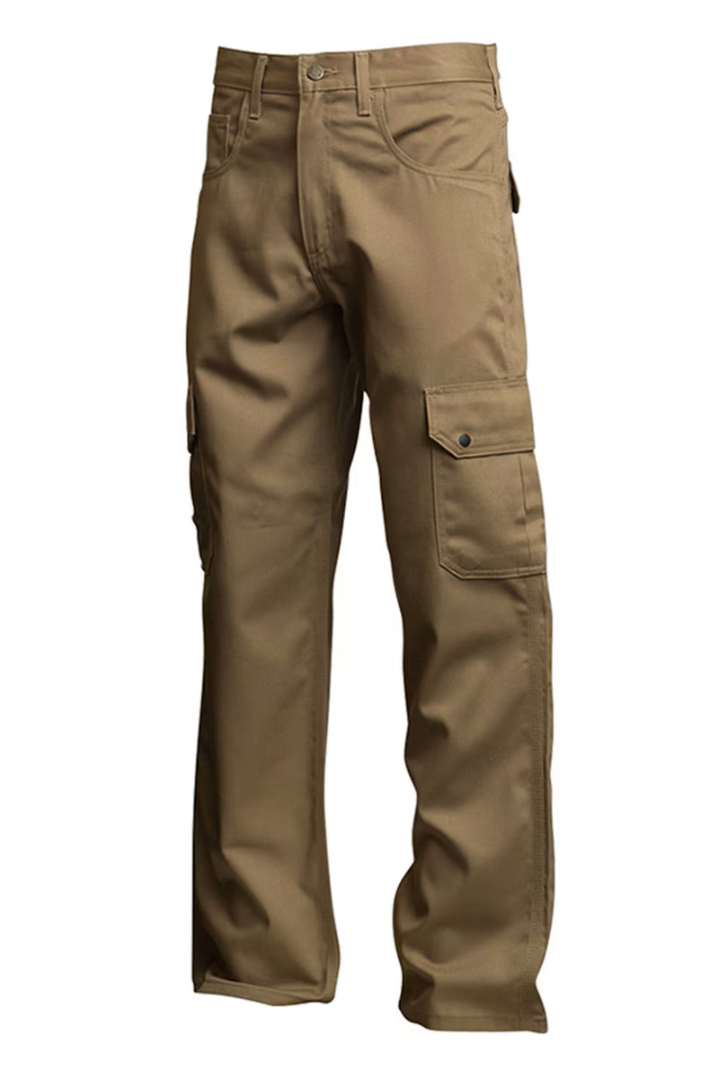 Lapco Mens 9 oz 100-Cotton FR Cargo Pants - Khaki - P-INCKHT9-