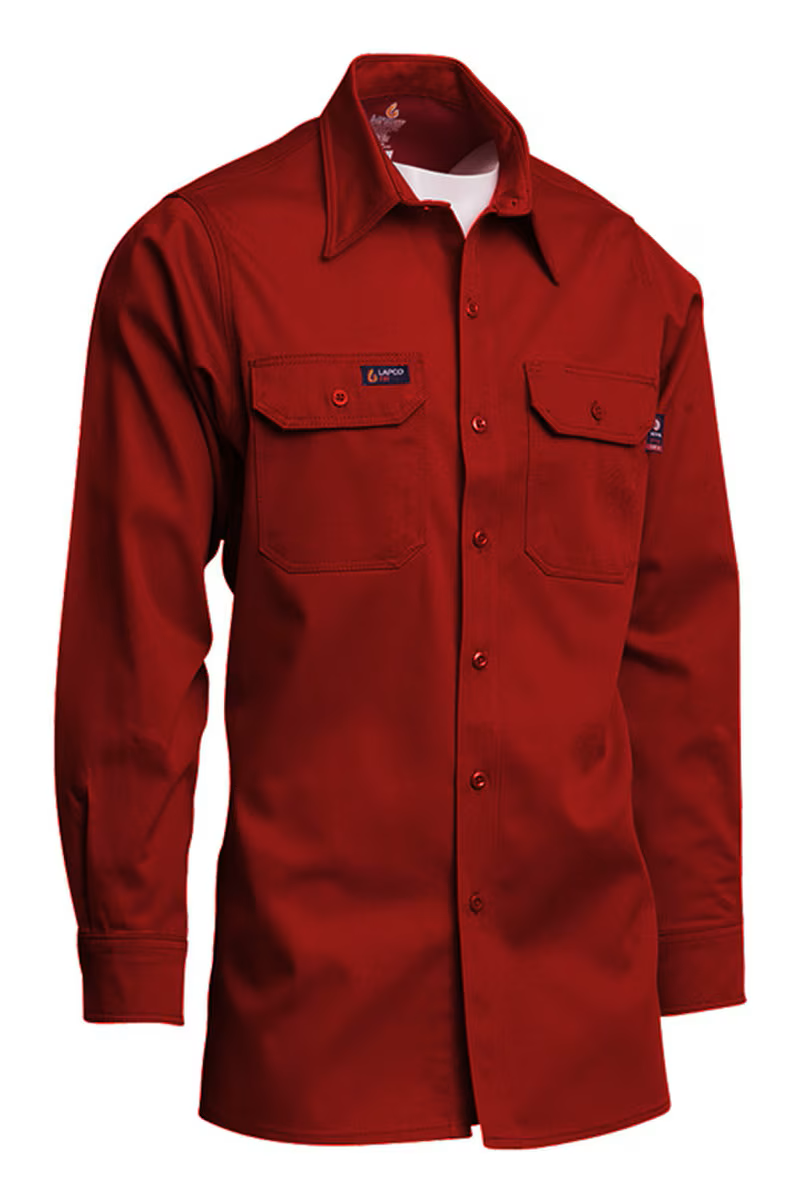Lapco Mens FR 7 oz Uniform Shirt - Red - IRE7-