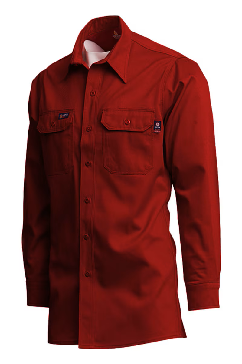 Lapco Mens FR 7 oz Uniform Shirt - Red - IRE7-
