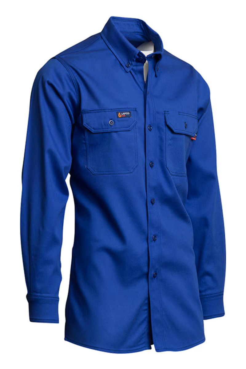 Lapco Mens FR 7 oz Uniform Shirt - Royal Blue - IRO7-