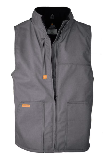Lapco Mens FR Fleece Lined Vest with Windshield Technology - Gray men,mens,boy,boys,jacket,coat,vest,sweatshirt,sweater,zipper,zip,zip-up,winterwear,outerwear,liner,fr,fire,flame,resistant,retardant,gray,grey,iron,charcoal
