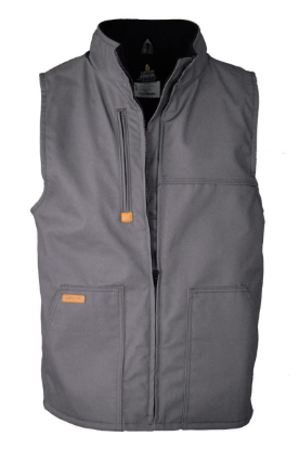 Lapco Mens FR Fleece Lined Vest with Windshield Technology - Gray