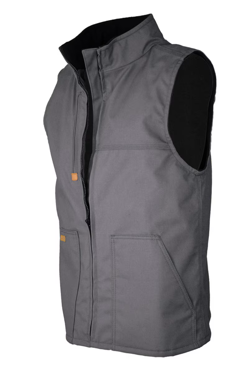 Lapco Mens FR Fleece Lined Vest with Windshield Technology - Gray - V-FRWS9GY-