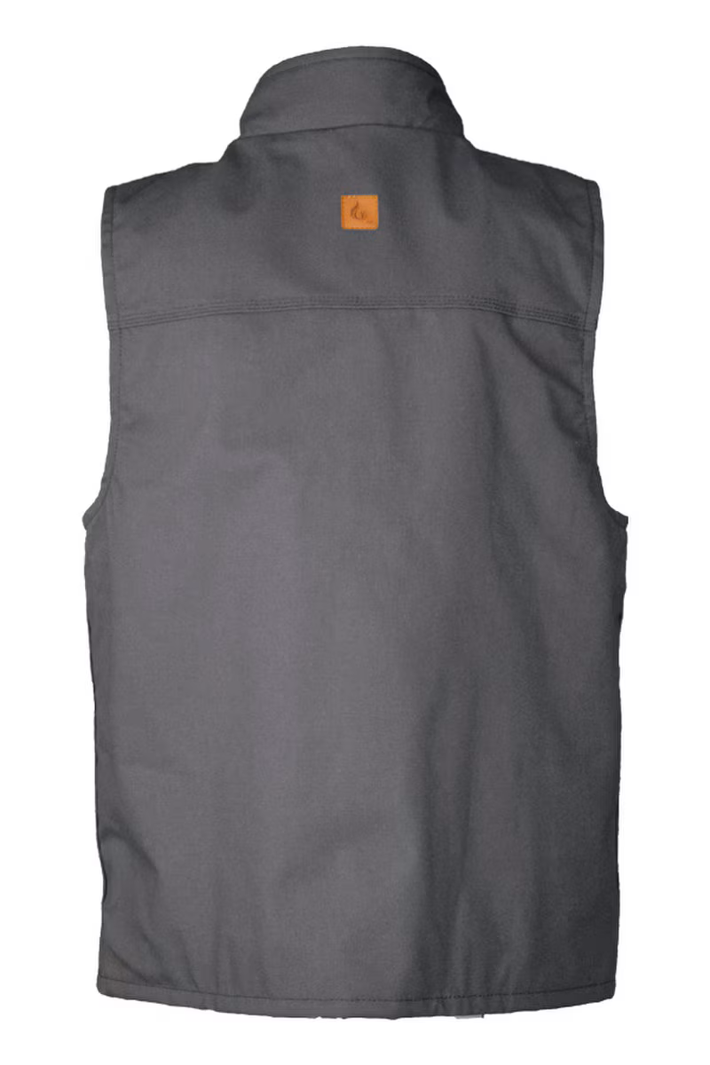 Lapco Mens FR Fleece Lined Vest with Windshield Technology - Gray - V-FRWS9GY-