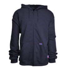 Lapco Mens FR Full Zip Hood Sweater - Navy winterwear,outerwear,fr,flame,fire,resistant,men,mens,boy,boys,jacket,coat,hoodie,sweatshirt,sweater,zipper,zip,front,dark,navy,midnight,indigo