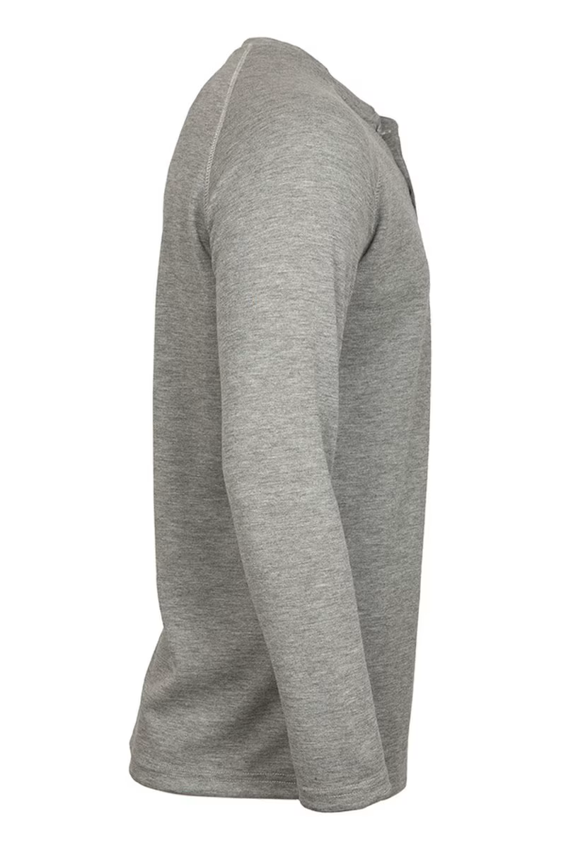 Lapco Mens FR Raglan Sleeve T-Shirt Henley - Gray - FRT-RHP-GRY-