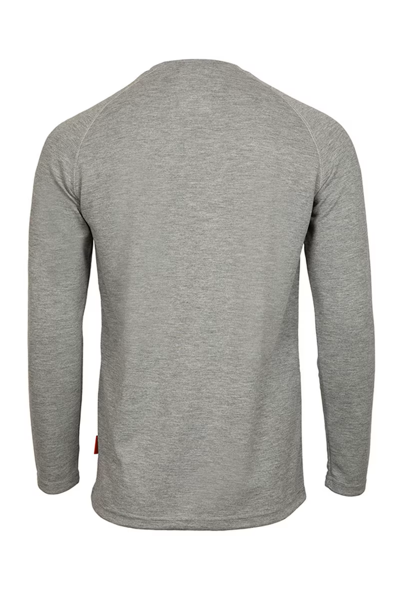 Lapco Mens FR Raglan Sleeve T-Shirt Henley - Gray - FRT-RHP-GRY-