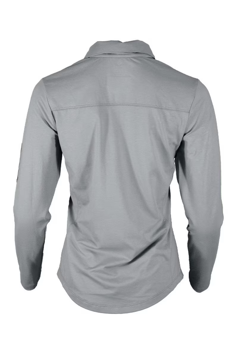 Lapco Womens 6 oz 93/7 Blend Knit FR Polo Shirt - Gray - L-SPFR6GY-
