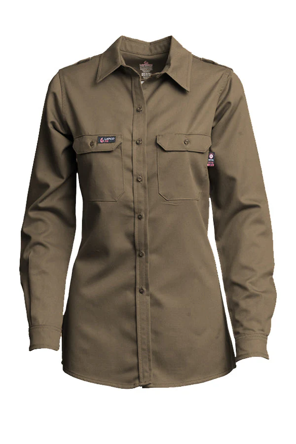 Lapco Women's DH Uniform Shirts 6.5oz. Westex - Khaki
