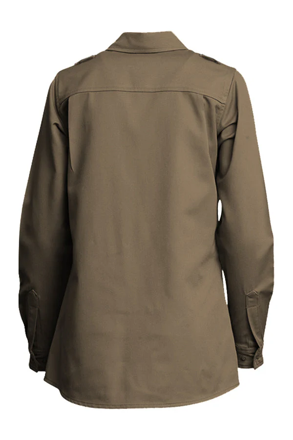 Lapco Women's DH Uniform Shirts 6.5oz. Westex - Khaki - L-SFRDH6KH-