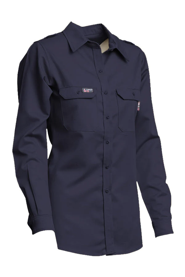 Lapco Women's DH Uniform Shirts 6.5oz. Westex - Navy - L-SFRDH6NY-