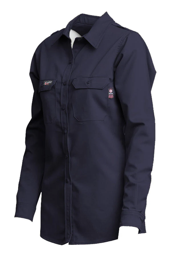 Lapco Women's DH Uniform Shirts 6.5oz. Westex - Navy - L-SFRDH6NY-