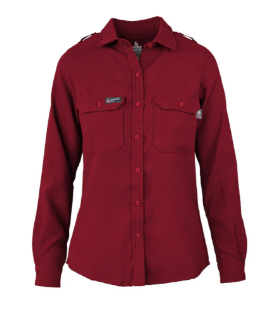 Ladies Womens FR Uniform Shirts 5oz. TecaSafe One Inherent - Red