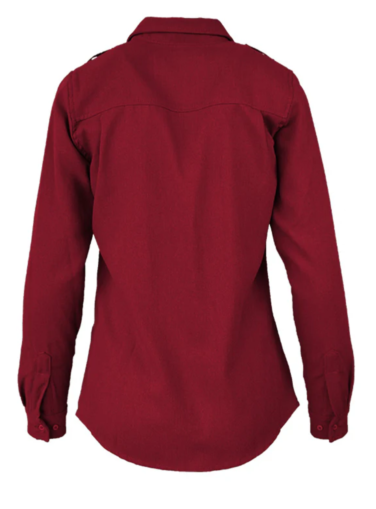 Ladies Womens FR Uniform Shirts 5oz. TecaSafe One Inherent - Red - L-TCS5RE-