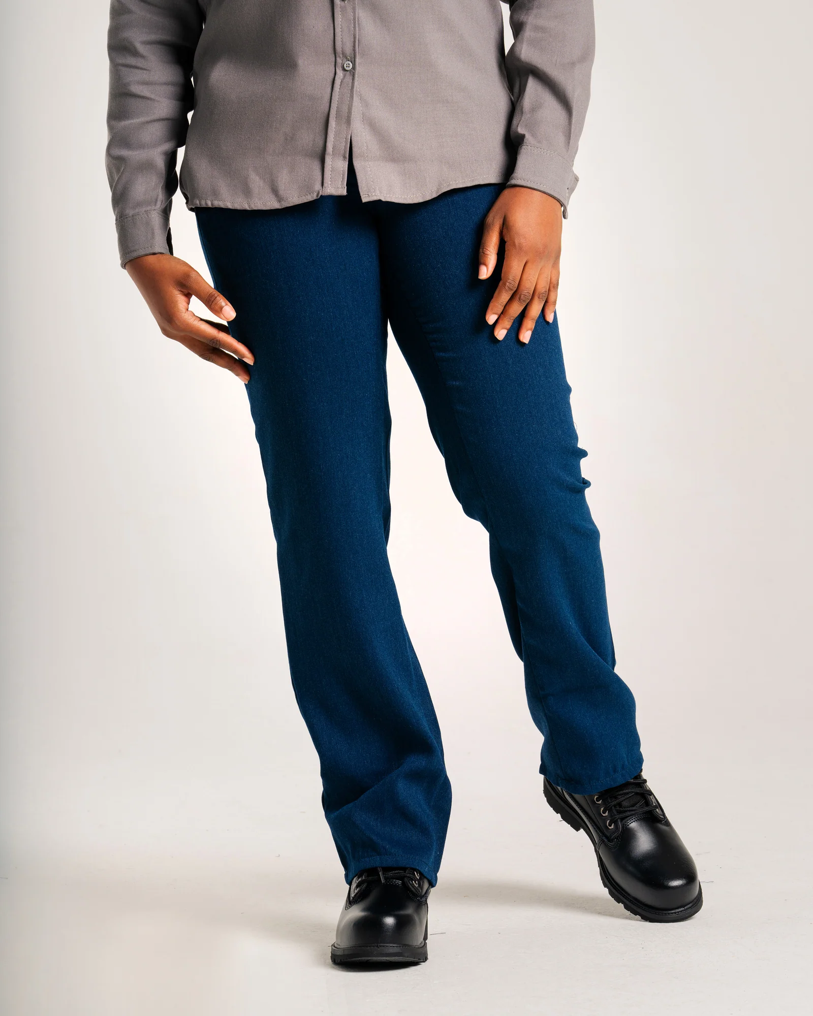 Lapco Womens FR 5oz TecaSafe One Inherent Uniform Pants - Denim Navy - L-PTCFR5DN-