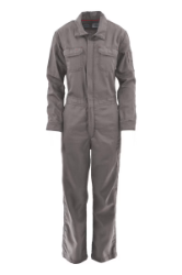Lapco Womens FR 5 oz TecaSafe One Inherent Modern Coveralls - Gray fr,flame,fire,resistant,retardant,women,womens,girl,girls,lady,ladies,blues,coverall,coveralls,overall,overalls,dark,light,grey,gray,charcoal,iron,metal