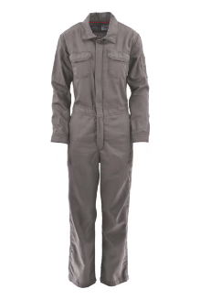 Lapco Womens FR 5 oz TecaSafe One Inherent Modern Coveralls - Gray fr,flame,fire,resistant,retardant,women,womens,girl,girls,lady,ladies,blues,coverall,coveralls,overall,overalls,dark,light,grey,gray,charcoal,iron,metal
