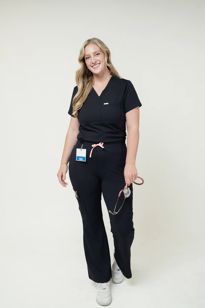 MakeItScope Women's Slade 9-Pocket Flare Pants - Black - SLADE9-CBK-