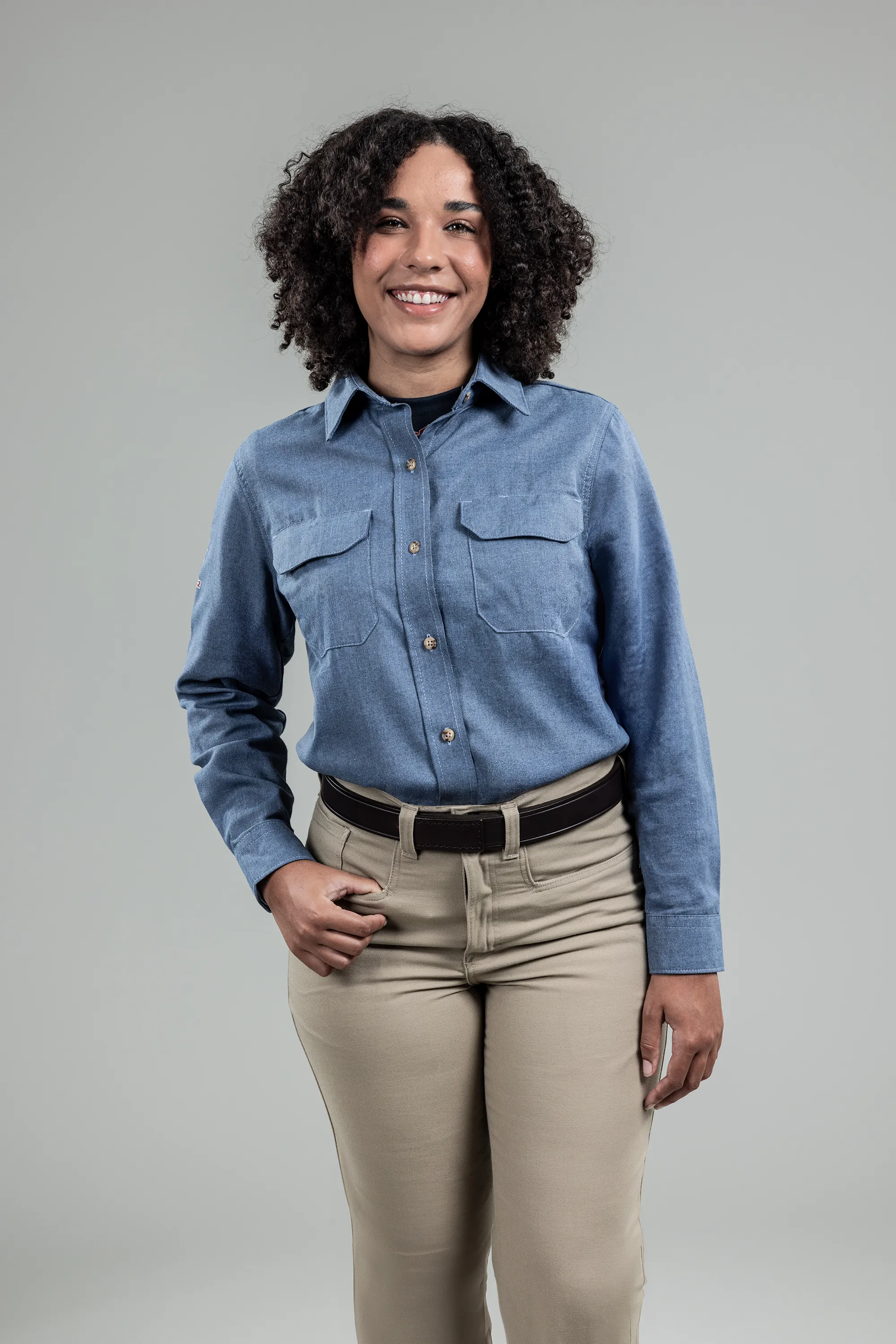 NSA Women's DRIFIRE TECGEN FR Work Shirt - Light Blue - TCGSSWN00119-