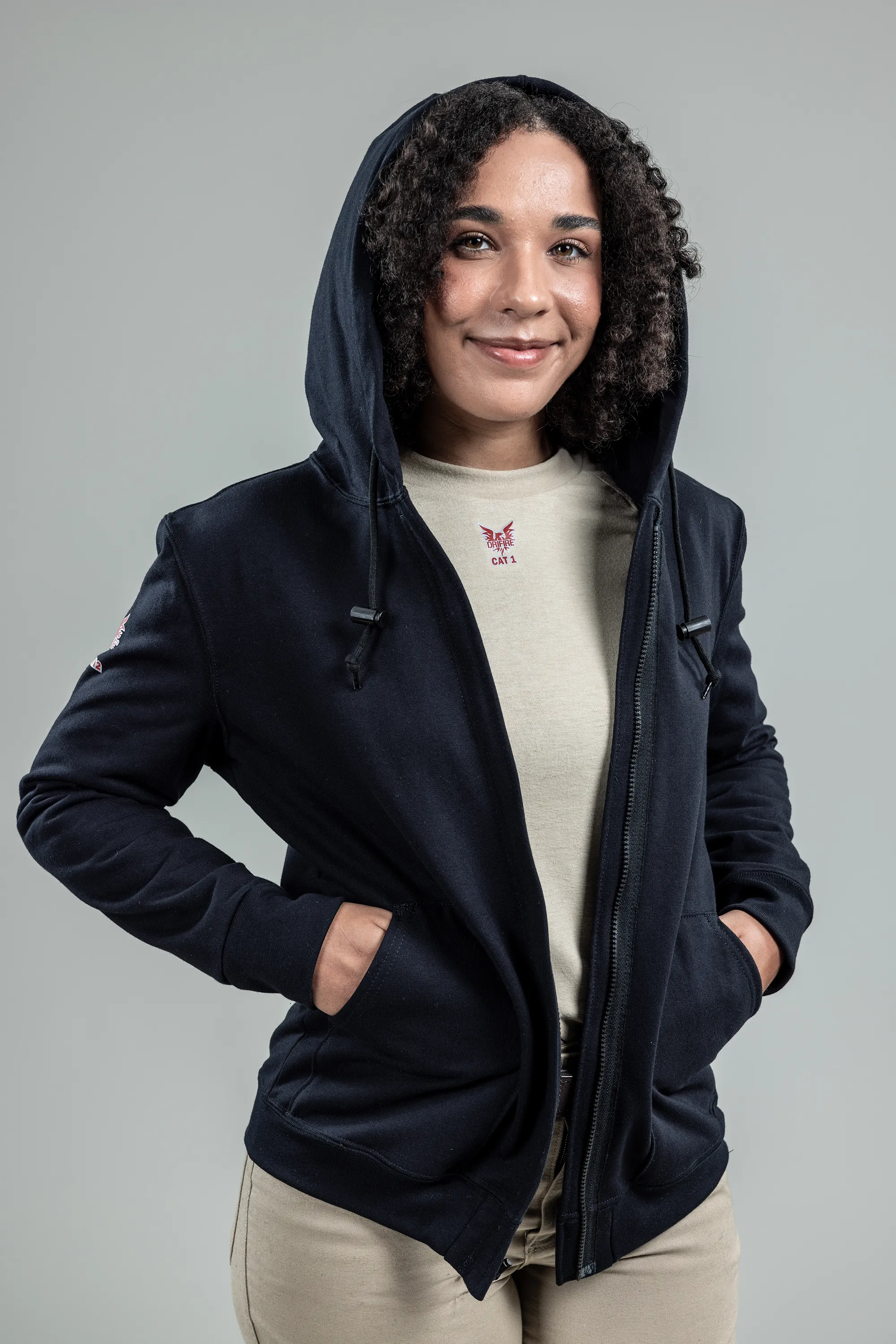 NSA Women's Drifire FR Heavyweight Zip Front Hoodie - Navy - SWSI2ZW-