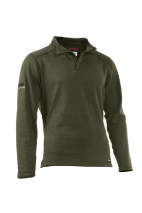 NSA Women's Drifire Power Grid FR 1/4 Zip Fleece - Olive Green