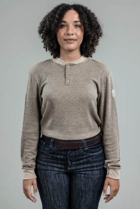 NSA Women's Drifire Tecgen FR Long Sleeve Henley - Tan