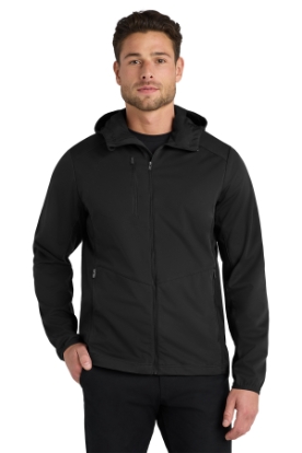 Port Authority Mens Active Hooded Soft Shell Jacket - Black