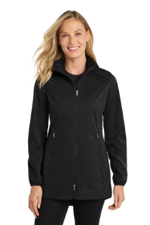 Port Authority Womens Active Hooded Soft Shell Jacket - Black women,womens,girl,girls,lady,ladies,jacket,coat,hoodie,sweatshirt,sweater,zipper,zip,zip-up,dark,black,gray