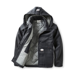 Rasco Mens FR Duck Bomber with Hood - Navy men,mens,boy,boys,jacket,coat,vest,sweatshirt,sweater,zipper,zip,zip-up,winterwear,outerwear,liner,fr,fire,flame,resistant,retardant,navy,blue,midnight,indigo