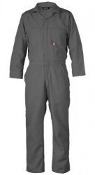 Saf-Tech Mens 4.5 oz Nomex IIIA Contractor Coverall - Grey fr,flame,fire,resistant,retardant,boy,boys,men,mens,bib,blues,coverall,overalls,overall,coveralls,bibs,grey,gray,silver,iron,metal,charcoal