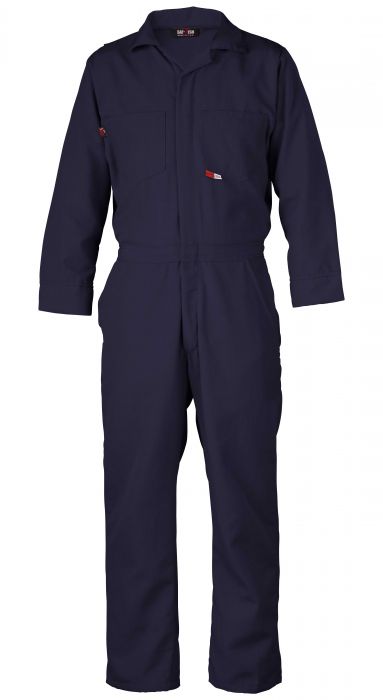 Saf-Tech Mens 4.5 oz Nomex IIIA Contractor Coverall - Navy Blue fr,flame,fire,resistant,retardant,boy,boys,men,mens,bib,blues,coverall,overalls,overall,coveralls,bibs,navy,blue,midnight,indigo,dark