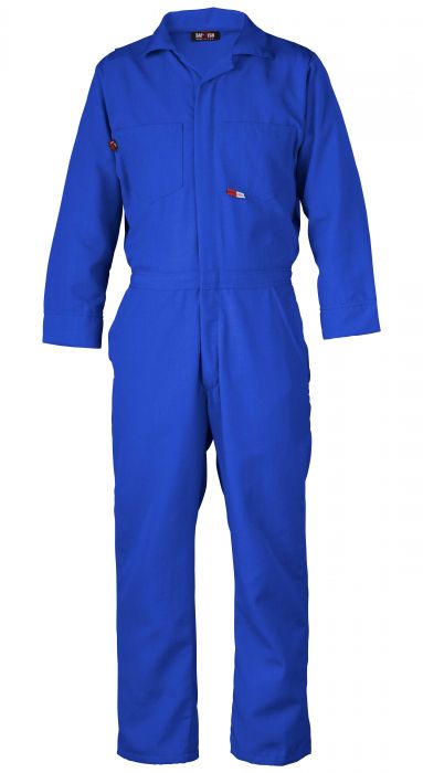 Saf-Tech Mens 4.5 oz Nomex IIIA Contractor Coverall - Royal Blue fr,flame,fire,resistant,retardant,boy,boys,men,mens,bib,blues,coverall,overalls,overall,coveralls,bibs,navy,blue,midnight,indigo,dark