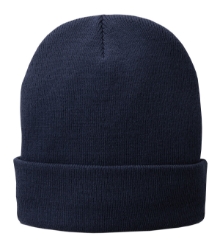 SanMar Port & Co Fleece-Lined Knit Cap - Navy winterwear,outerwear,beanie,hat,warm,navy