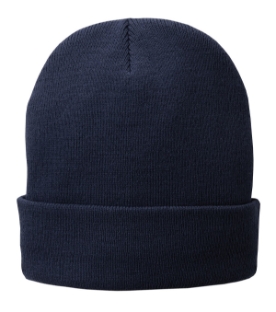 SanMar Port & Co Fleece-Lined Knit Cap - Navy