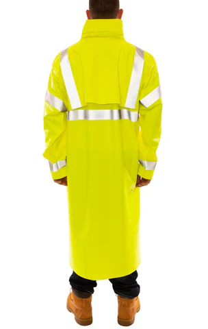 Tingley Mens Eclipse FR Hi-Vis 48" Rain Coat with Hood - Yellow - C44122-
