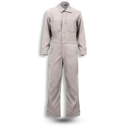 Topps Mens 4.5 oz. Nomex Coverall - Gray FR,flame,fire,resistant,men,mens,boy,boys,blues,coverall,coveralls,overalls,overall,work,onesie,light,grey,gray,silver,iron,charcoal,metal