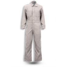 Topps Mens 4.5 oz. Nomex Coverall - Gray FR,flame,fire,resistant,men,mens,boy,boys,blues,coverall,coveralls,overalls,overall,work,onesie,light,grey,gray,silver,iron,charcoal,metal