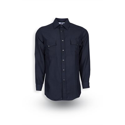 Topps Mens Nomex Long Sleeve Snap-Front Shirt - Navy Blue fr,flame,fire,resistant,retardant,men,mens,boy,boys,long,sleeve,collar,solid,shirt,work,uniform,button,dress,dark,blue,navy,midnight,indigo