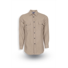 Topps Mens Nomex Long Sleeve Snap-Front Shirt - Tan fr,flame,fire,resistant,retardant,men,mens,boy,boys,long,sleeve,collar,solid,shirt,work,uniform,button,dress,tan,khaki,light,brown,beige