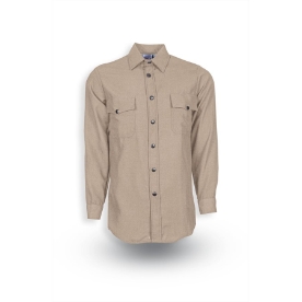 Topps Mens Nomex Long Sleeve Snap-Front Shirt - Tan