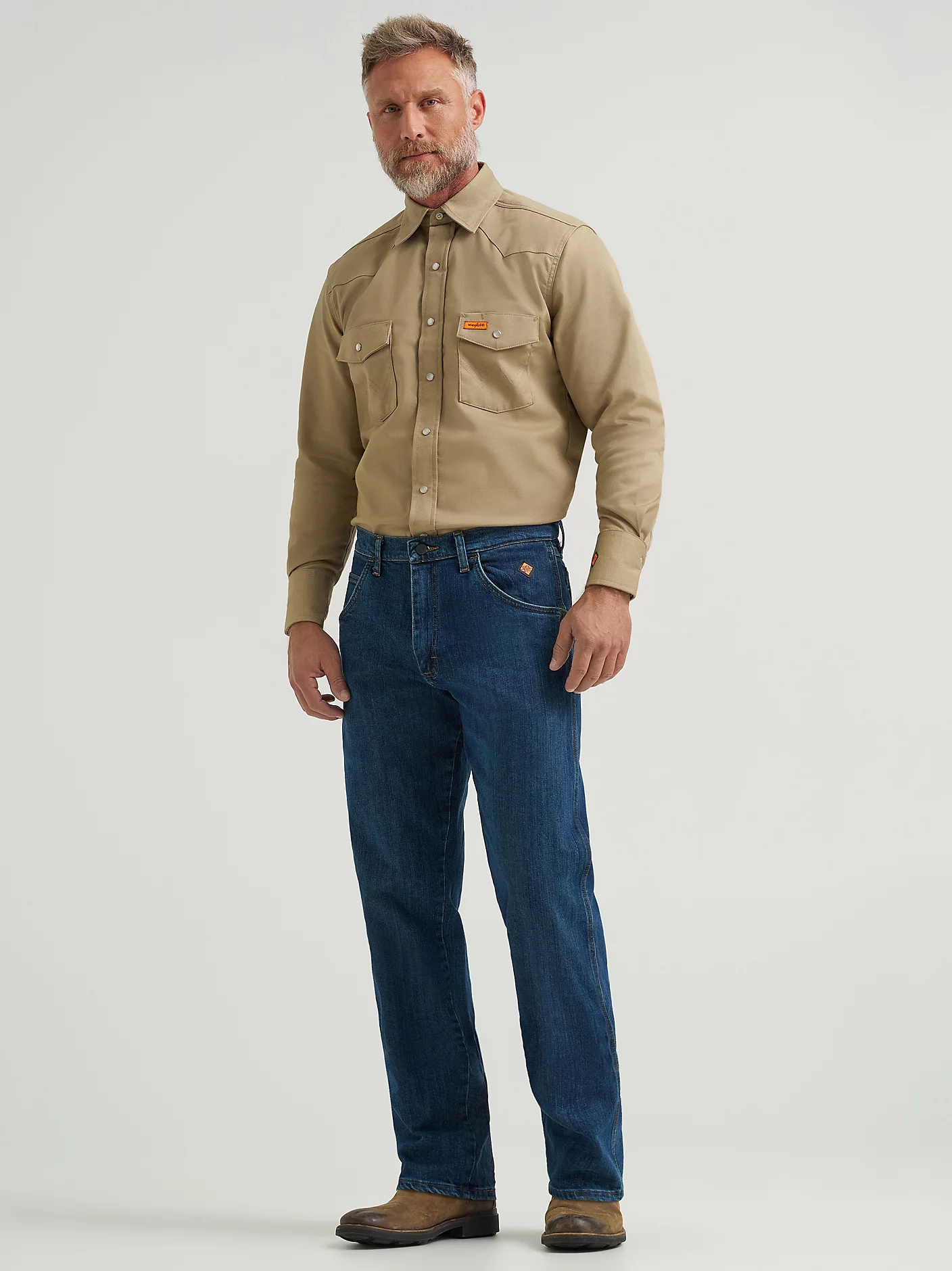 Wrangler Mens FR Advanced Comfort Relaxed Fit Jean - Midstone - FRAC50M-