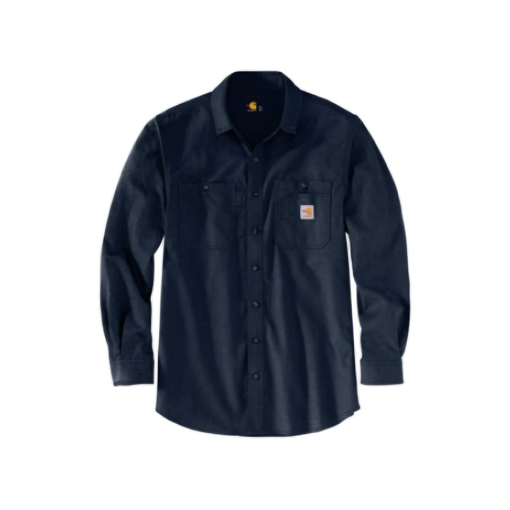 Carhartt Mens FR Force Sun Defender Long Sleeve Button Shirt - Navy - 104138-I26-