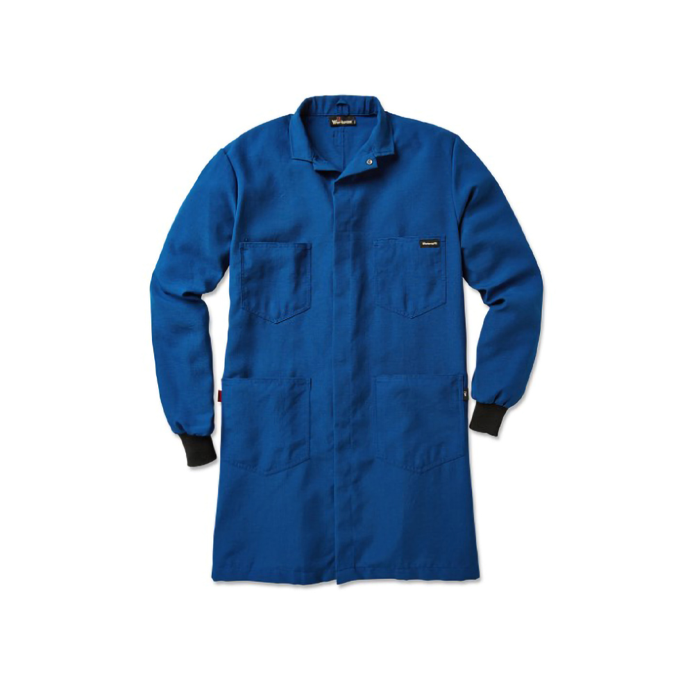 Bulwark Mens 4.5 oz Nomex Lab Coat w/Knit Cuffs - Royal Blue - KNC2RB-