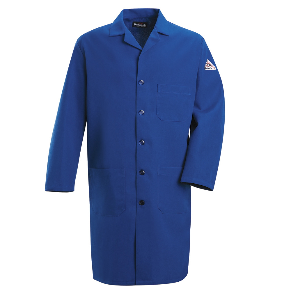 Bulwark Mens 6 oz Nomex Button Front Lab Coat - Royal Blue - KNL2RB-