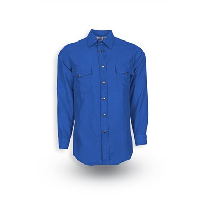 Topps Mens Nomex Long Sleeve Snap-Front Shirt - Royal Blue